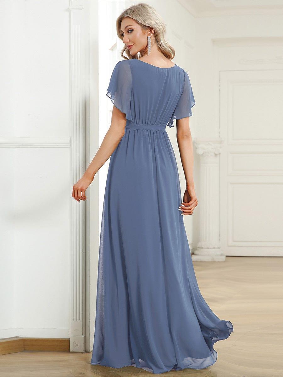 ever LEORA|A-Line Pleated Chiffon Tie-Waist Wedding Guest Dress