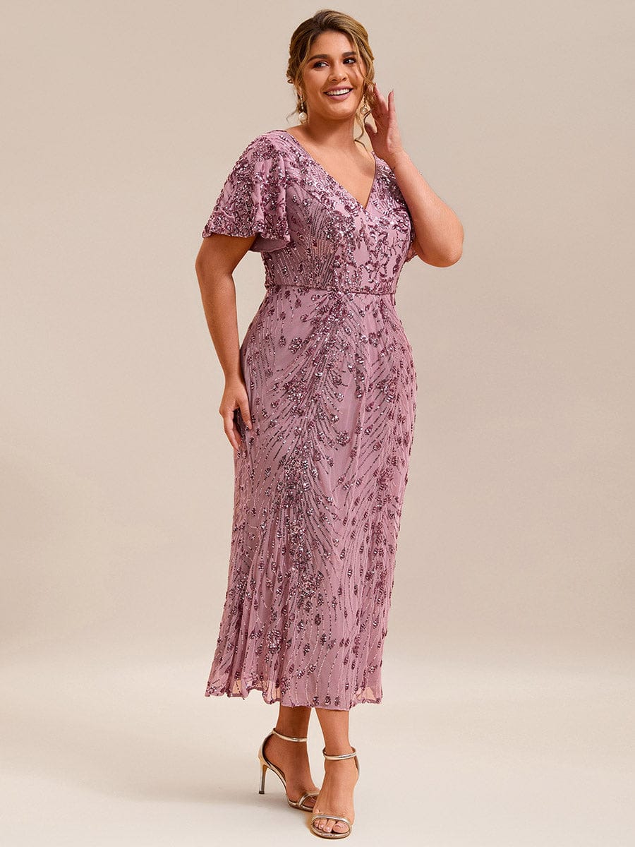 pretty PALMER|Plus Size Sequin Mermaid Formal Dress