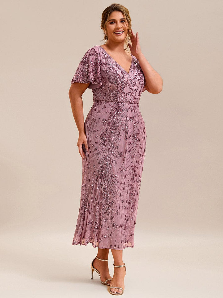 pretty PALMER|Plus Size Sequin Mermaid Formal Dress