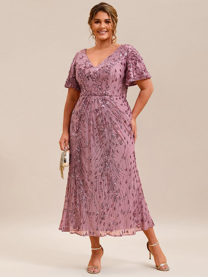 pretty PALMER|Plus Size Sequin Mermaid Formal Dress