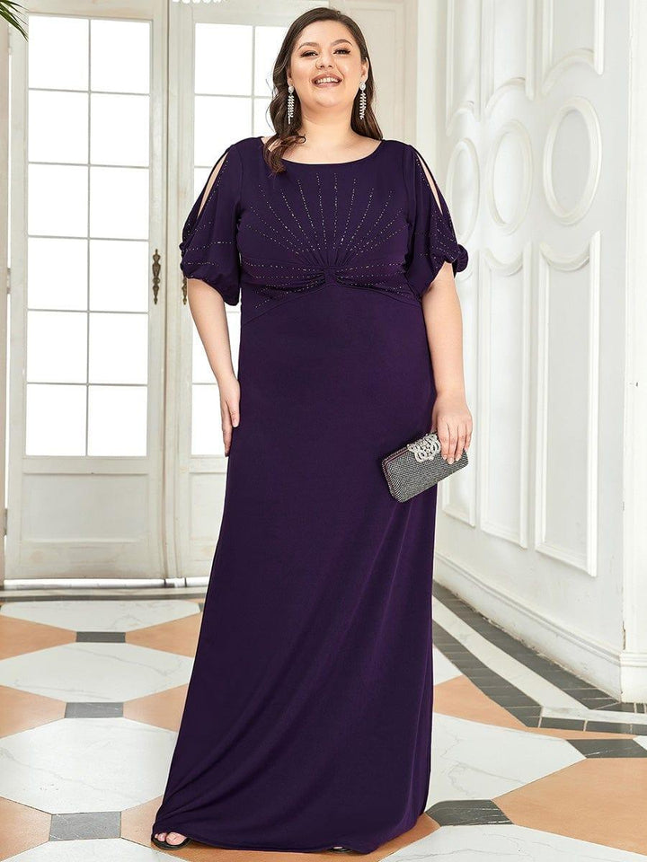 ever VICOTIRE|Trendy Round Neck Bodycon Wedding Guest Dress with Sleeves