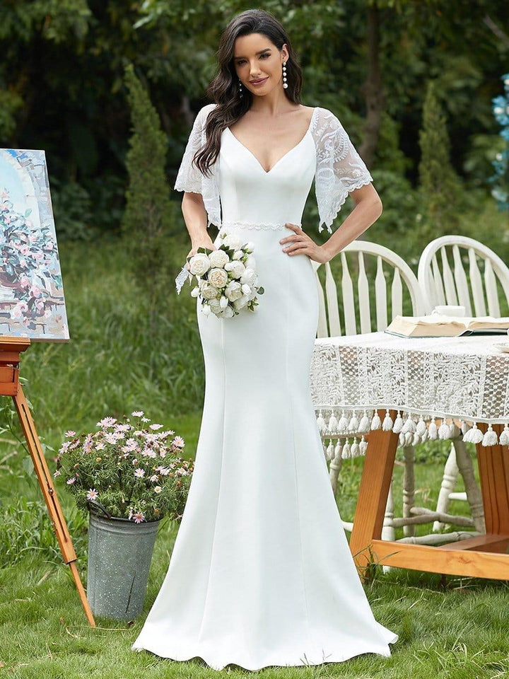 ever SLOANE|Sexy V Neck Maxi Bodycon Mother of the Bride Dress