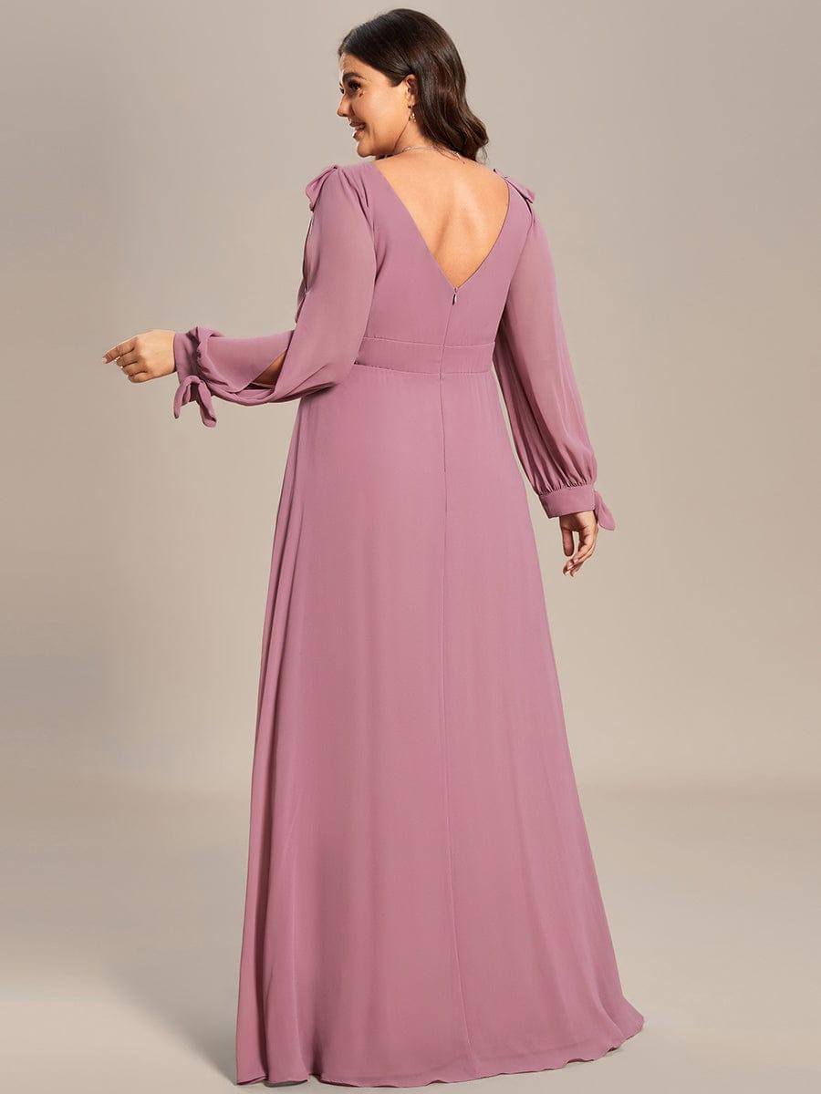 ever IVORY|Open Lantern Sleeve A-Line Mother of the Bride Dress