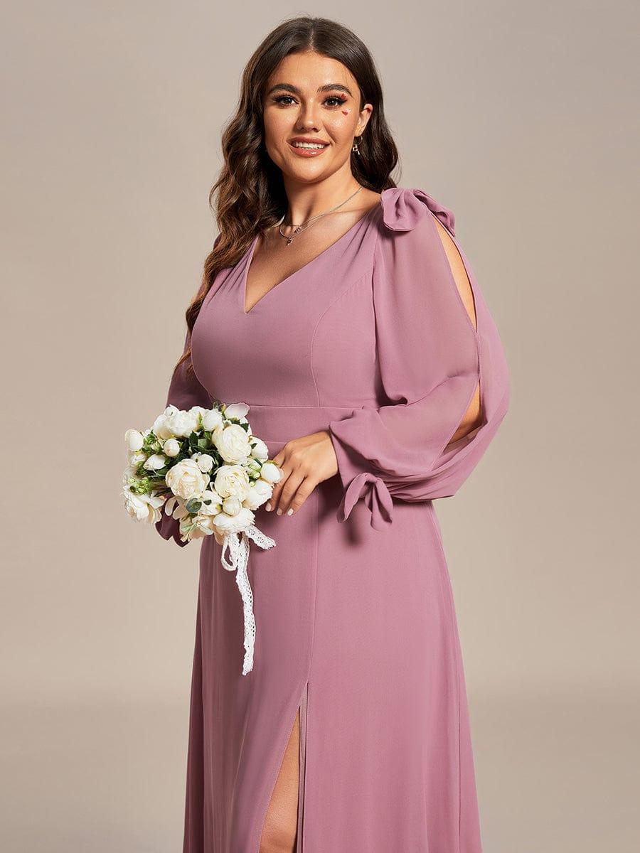 ever IVORY|Open Lantern Sleeve A-Line Mother of the Bride Dress