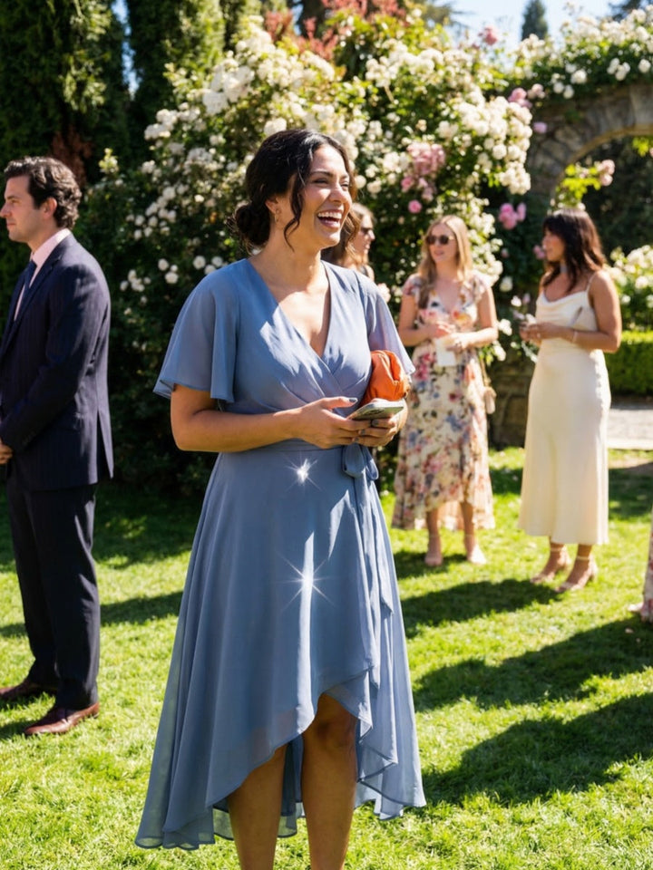 pretty MARISELLE|Plus Size Tie Knot Chiffon Wedding Guest Dress