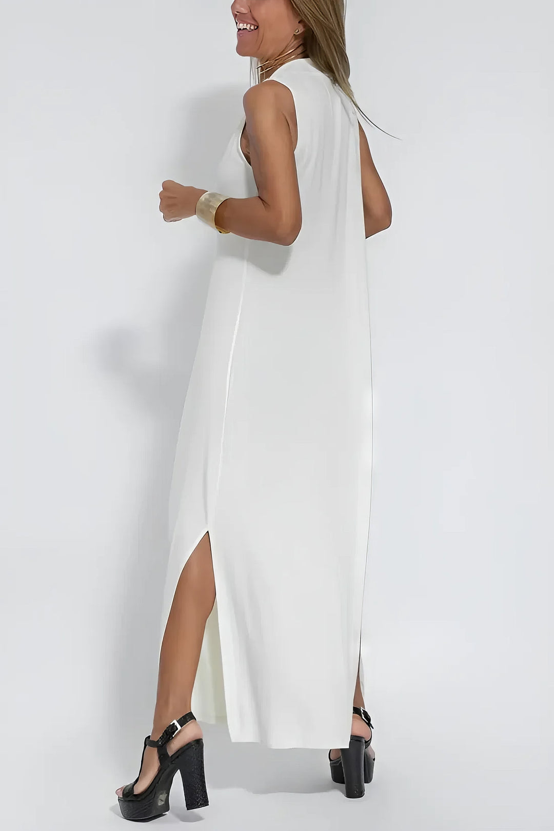 ELISE | Elegant Long Dress with Matching Cardigan Free