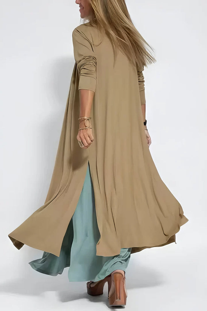 ELISE | Elegant Long Dress with Matching Cardigan Free
